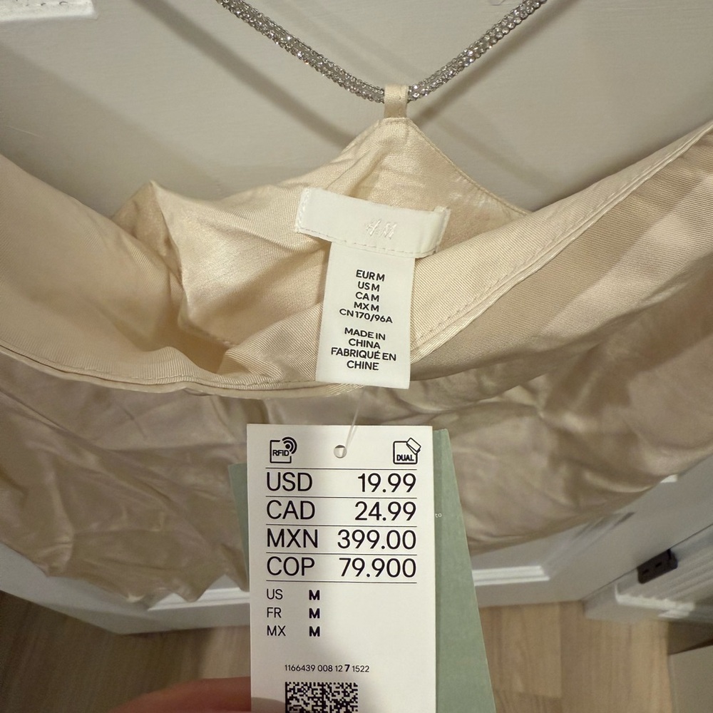 H&M Cream Satin Top